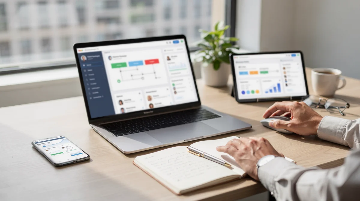 Interface d'un logiciel prospection pour freelance montrant des leads qualifiés