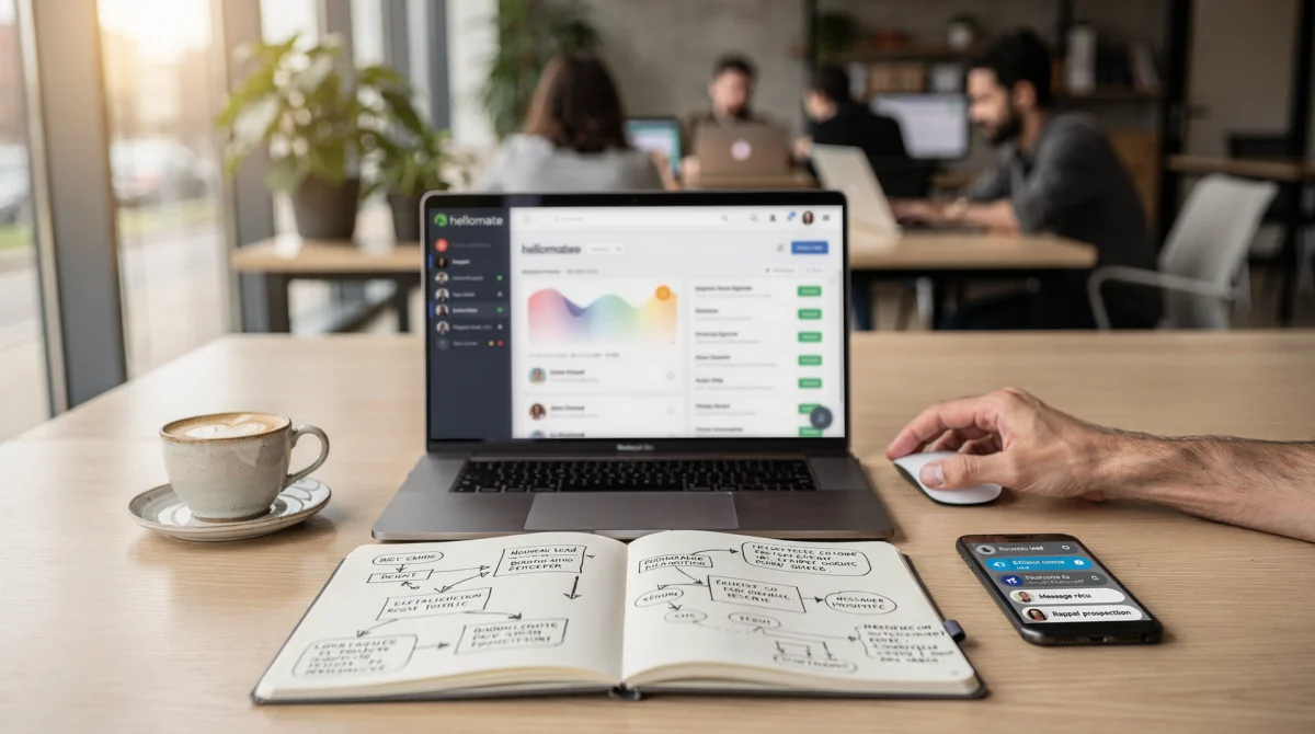 Outil IA prospection en action pour prospection B2B freelance