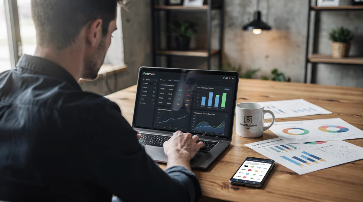 Outil de prospection pour petites entreprises hellomate en action